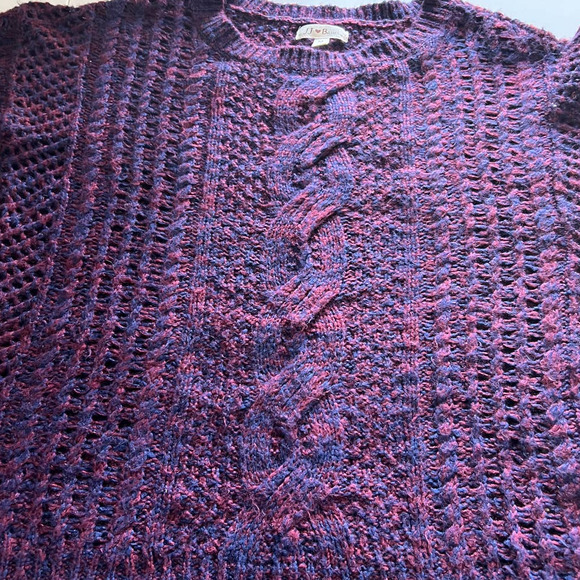 JJ Basics Cable Knit Red/Purple Chunky Sweater - Picture 2 of 4